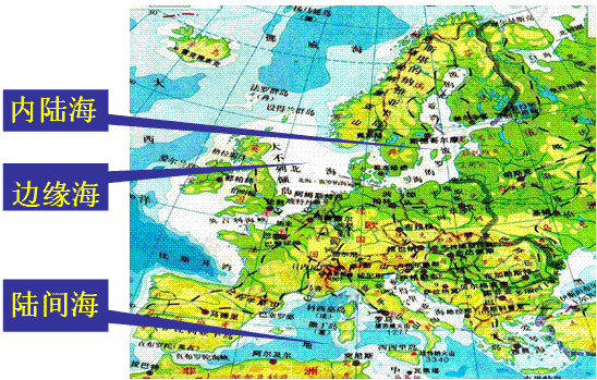 边缘海:如白令海,鄂霍次克海,日本海,黄海,东海和南海等.